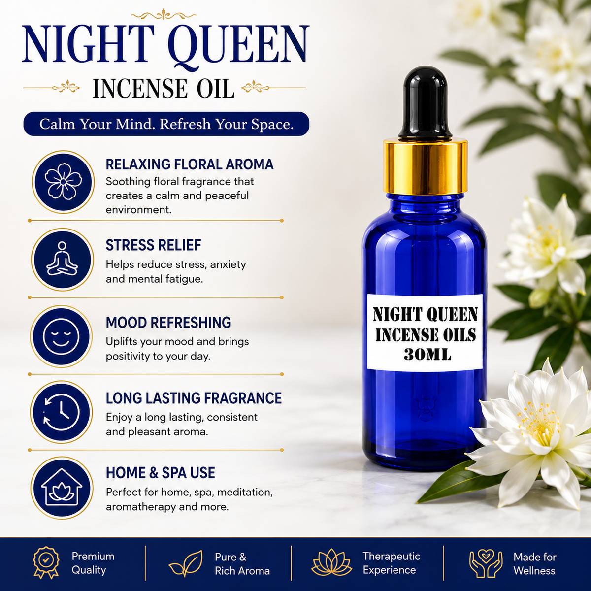 Kriti Creations Night Queen Aroma Oil 30ML | Exotic Floral Fragrance