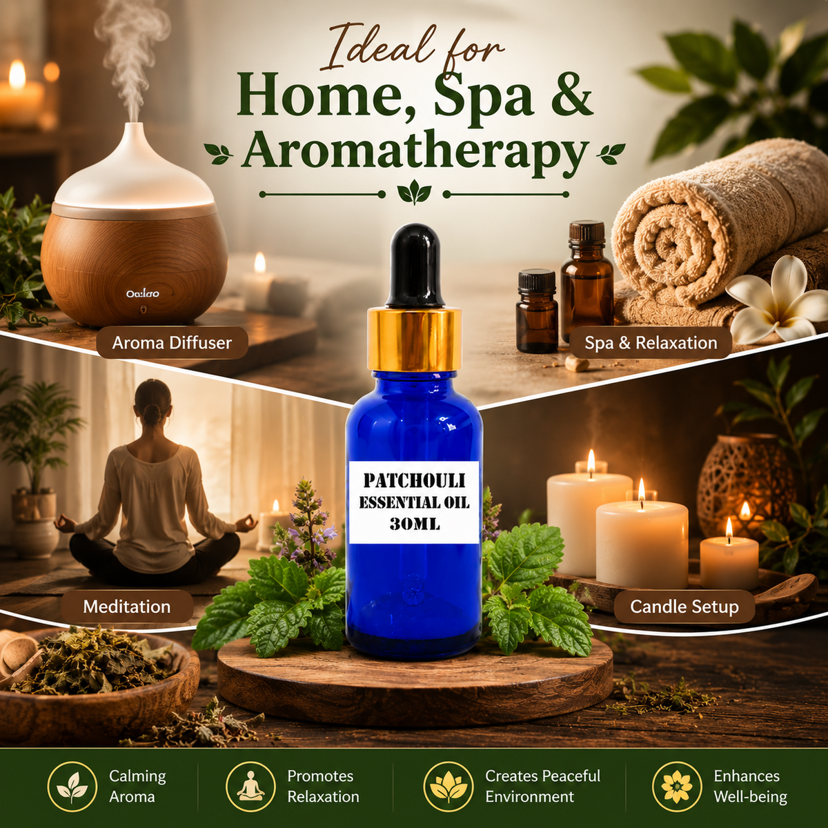 Kriti Creations Patchouli Aroma Oil 30ML | Deep Earthy Fragrance
