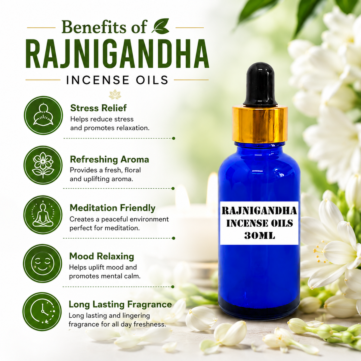 Kriti Creations Rajnigandha Aroma Oil 30ML | Elegant Floral Fragrance