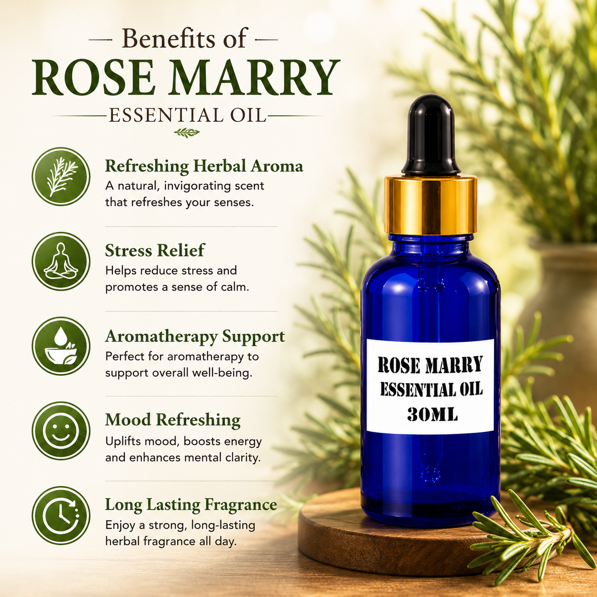 Kriti Creations Rose Marry Aroma Oil 30ML | Fresh Floral Fragrance