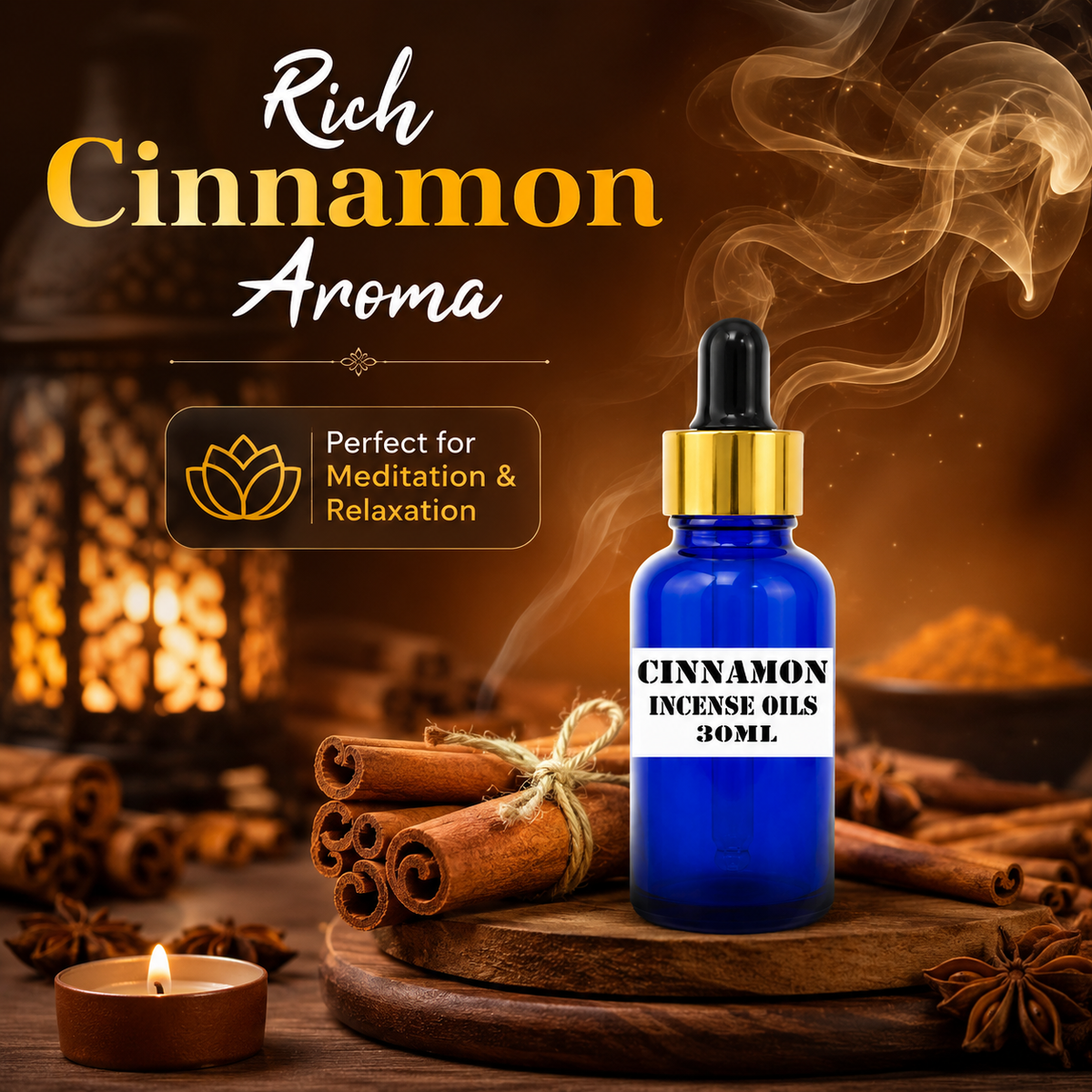 Kriti Creations Cinnamon Aroma Oil 30ML | Warm Spicy Fragrance