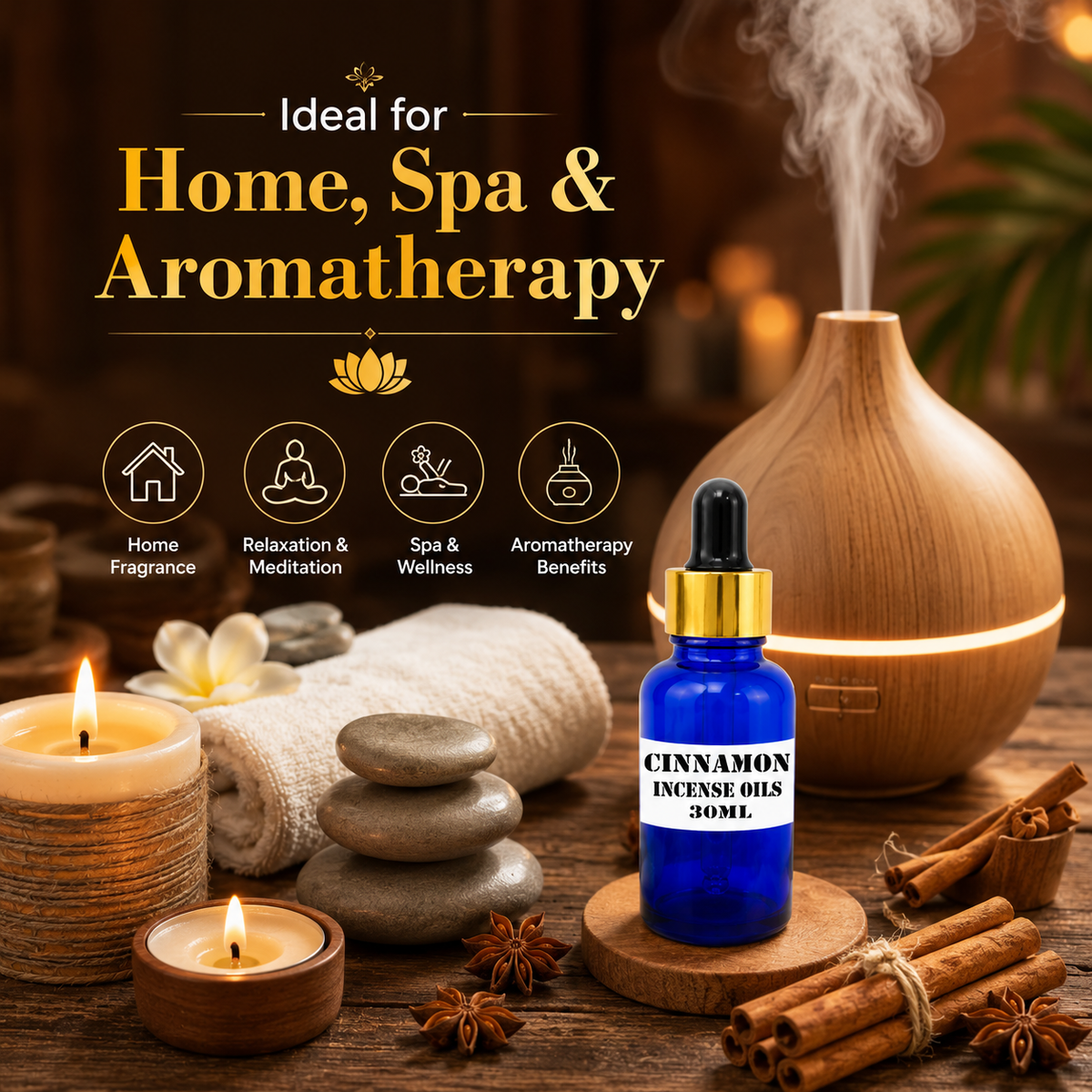 Kriti Creations Cinnamon Aroma Oil 30ML | Warm Spicy Fragrance
