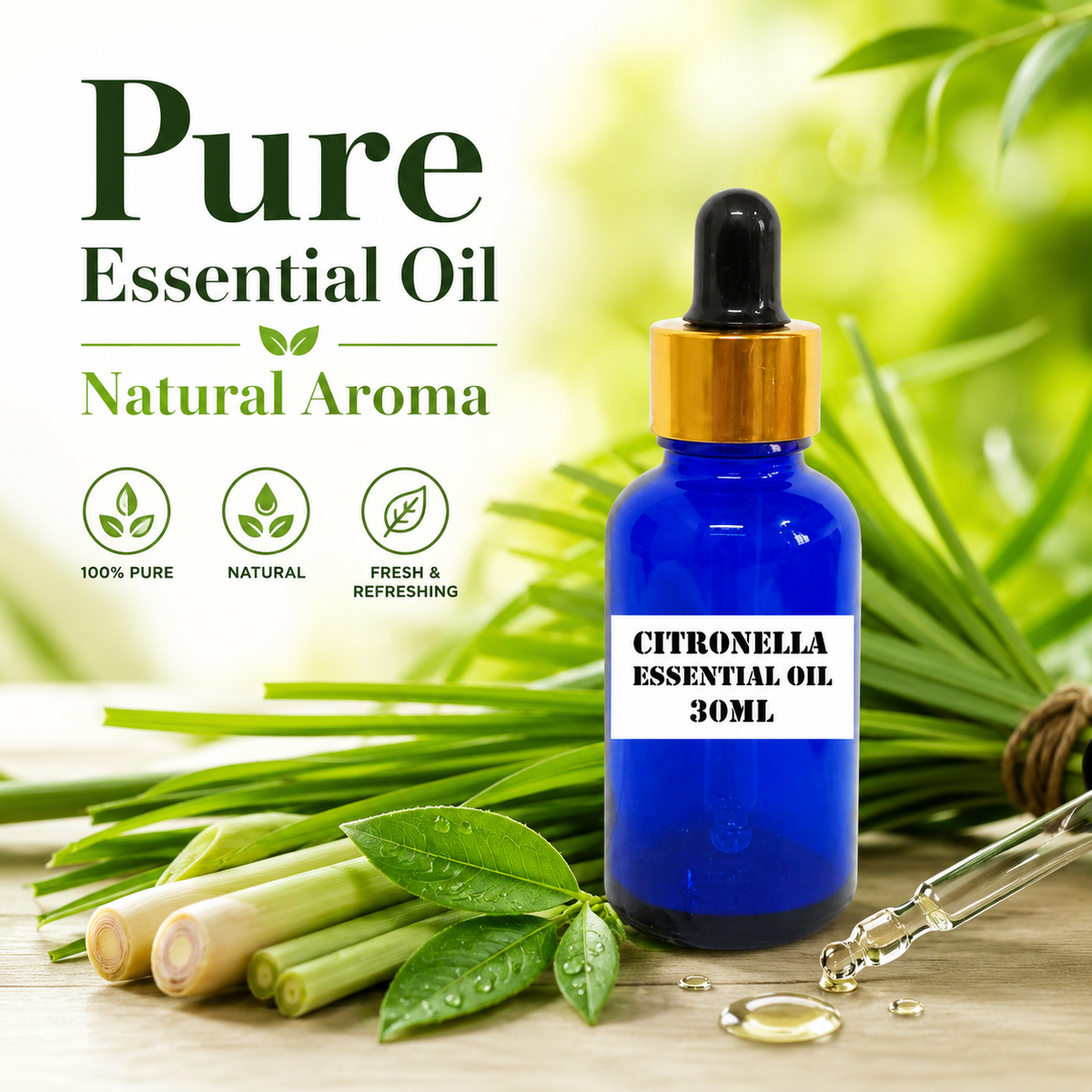 Kriti Creations Citronella Aroma Oil 30ML | Fresh Fragrance for Home