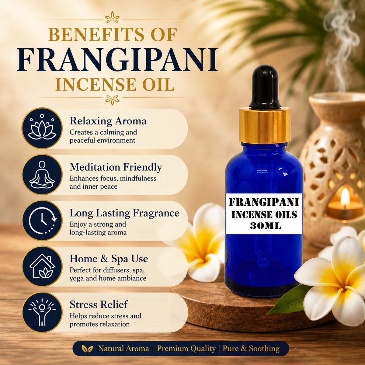 Kriti Creations Frangipani Aroma Oil 30ML | Floral Fragrance for Home