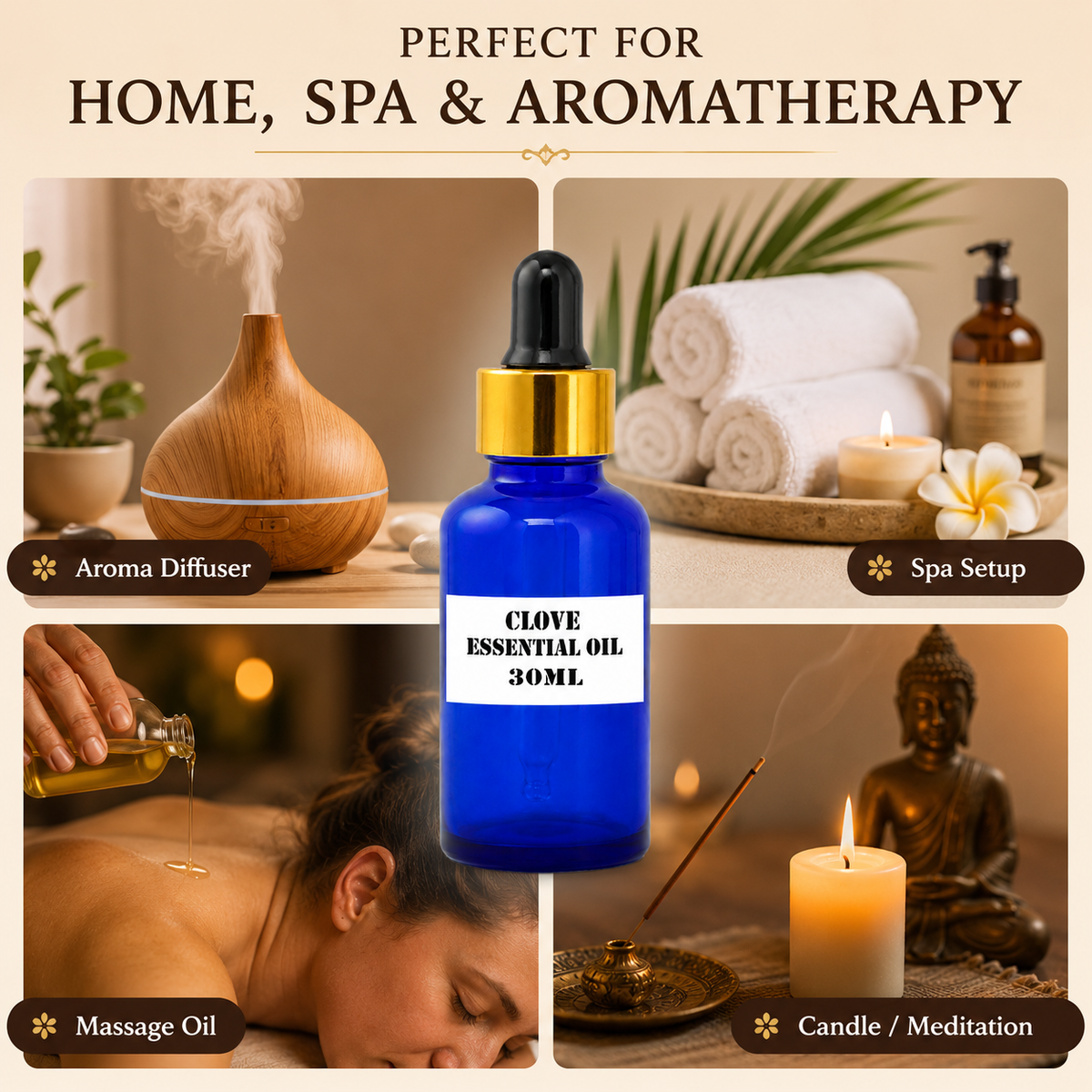 Kriti Creations Clove Aroma Oil 30ML | Warm Spicy Fragrance for Home