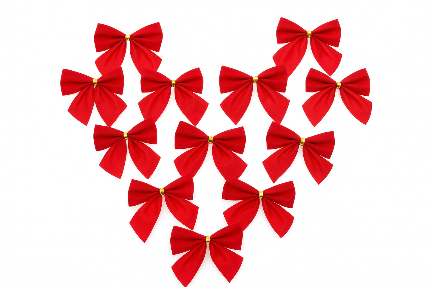 Kriti Creations Christmas Tree Decoration Red Bow Pack of 12 | Classic Holiday Bows for Tree, Wreaths, Gift Wrap & Festive Home Décor