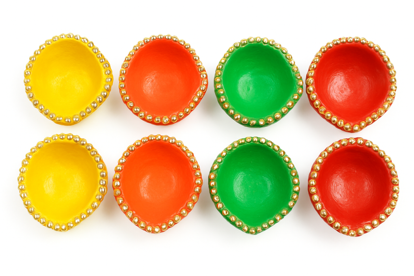 KRITI CREATIONS NEW TRADITIONAL DECORATION CLAY DIYA 12 PCS SET FOR DIWALI | MULTICOLOUR | NAVRATRI PUJA|FESTIVAL DECORATION