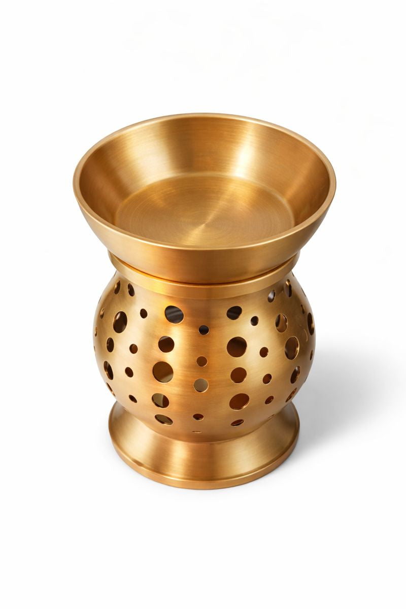 Kriti Creations Brass Aroma Lamp | Brass Oil & Camphor Burner | Traditional Oil Diffuser for Pooja, Meditation, Home & Temple Use