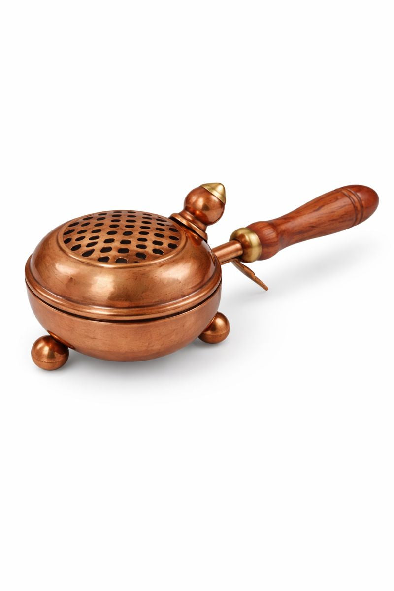 Kriti Creations Iron Dhuni with Wooden Holder (Small) | Loban Dhoop Dhuni for Pooja, Temple, Home & Diwali Special Ritual Use