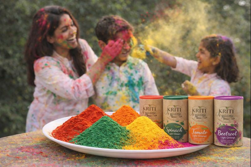 Kriti Water Colour Multi Colour Pack of 5 (25gm) | Handmade, Mica Free, Non-Perfumed Natural Organic Holi Colors