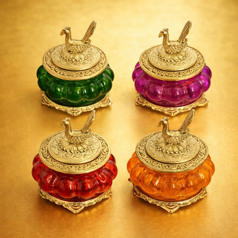 Kriti Creations Peacock Dibbi Holi Set | Festive Gift Pack
