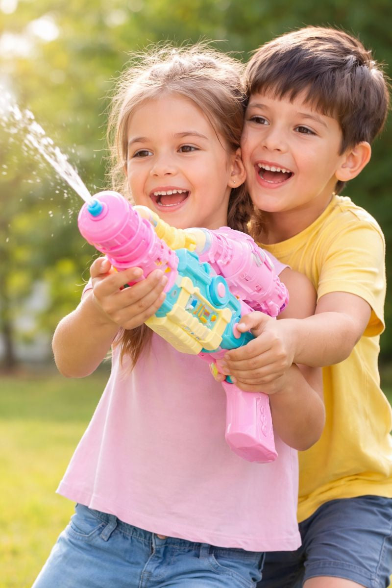 Kriti Creations Blue Water Gun Pichkari | Large Capacity Holi Water Blaster Toy for Kids Boys & Girls