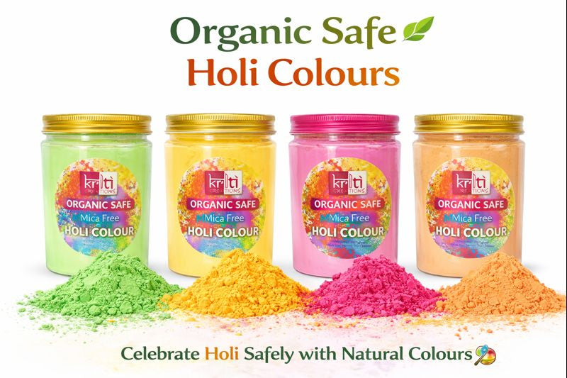Kriti Organic Gulal 370gm | Handmade, Mica-Free, Non-Perfumed Natural Holi Colour for Safe & Eco-Friendly Family Celebrations