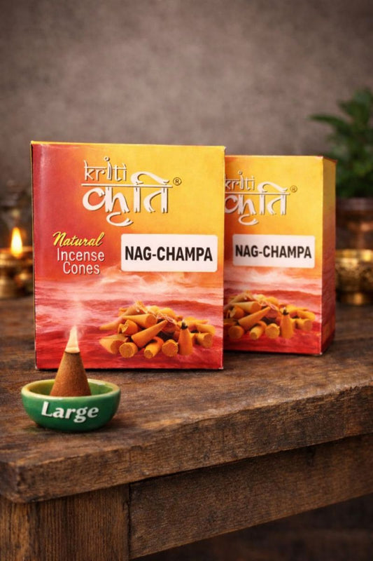 Kriti Creations Natural Incence Cone Large (Nag-Champa) Pack of 2 (200 gm)
