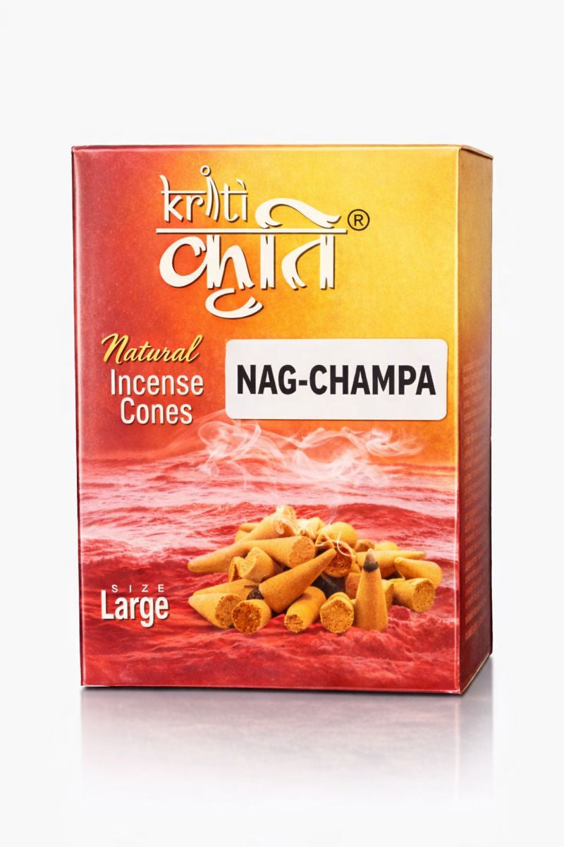 Kriti Creations Natural Incence Cone Large (Nag-Champa) Pack of 2 (200 gm)