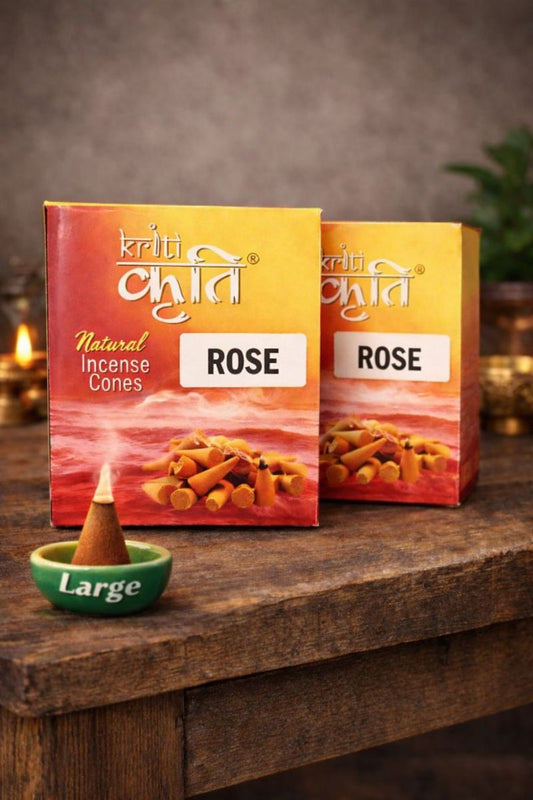 Kriti Creations Natural Incence Cone Large (Rose) Pack of 2