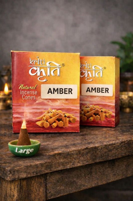 Kriti Creations Natural Incense Cone Large Agarwood Pack of 2 (200 gm) | Traditional Sambrani Aroma Cones for Pooja & Meditation