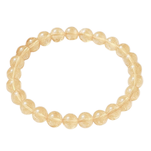 Kriti Creations Unisex Original Yellow Citrine Bracelet Natural Crystal Gemstone for Success, Health, Manifestation, Self-Esteem, Money and Chakra Healing and 6 mm Beads