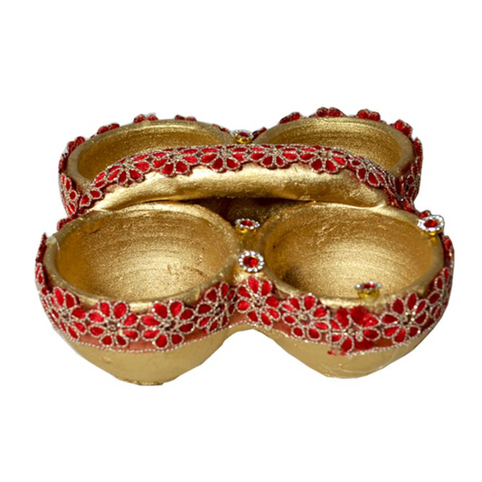 Kriti Creations Clay Golden Color Chokra for Diwali and Decorations