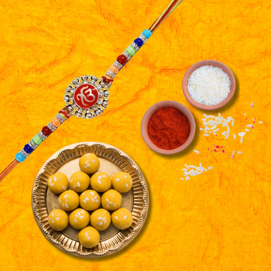Kriti Creations Rakshabandhan For Brother -Sister Rakhi (Two Rakhi Dhaga and One Roli Chawal)