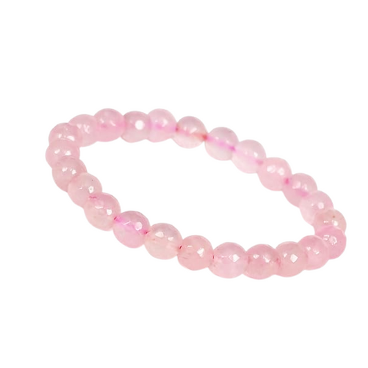 Kriti Creations Rose Quartz Bracelet Diamond Cut 6 mm for Women & Men, Love & Attraction, Natural Healing Crystal, Gift For Girlfriend and Boyfriend (7 Inches)
