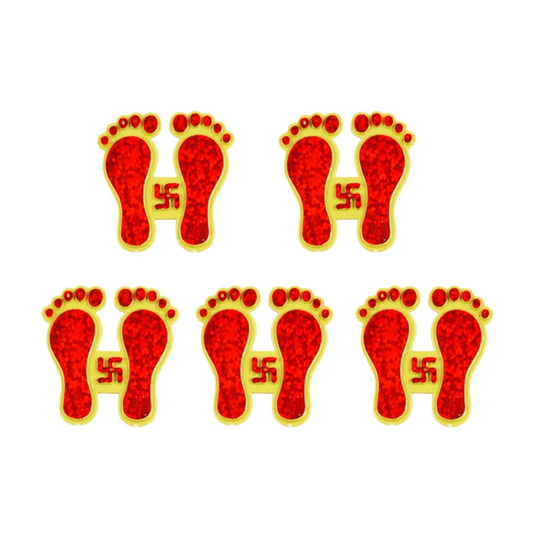 Kriti Creations Set of 5 Auspicious Laxmi Charan Paduka (Small)