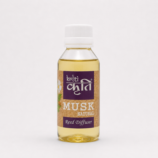 Kriti Musk Reed Diffuser Refill 90ml Toxin Free Aroma Oil Long Lasting Home Fragrance Mood Enhancer for Living Room Bedroom Office
