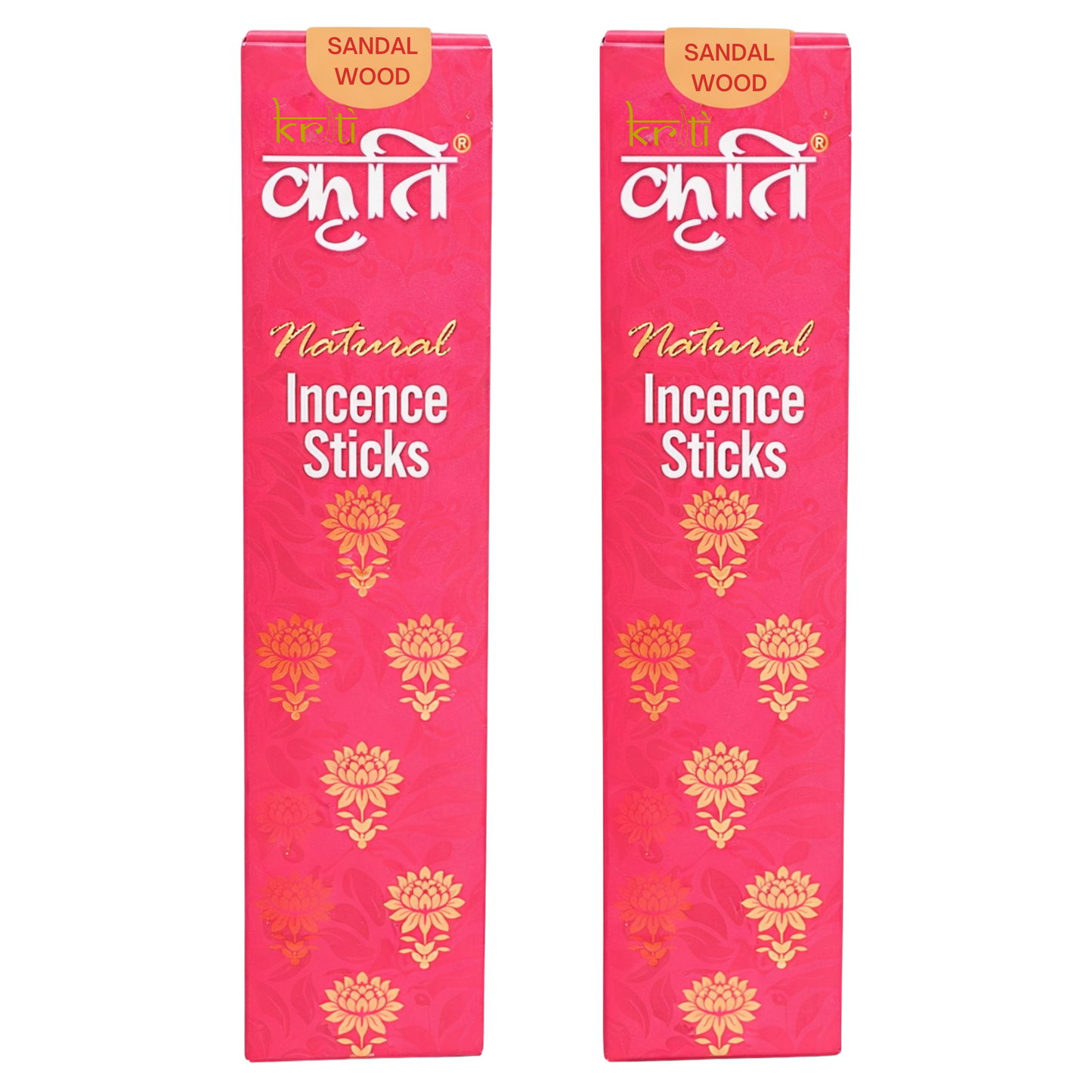 Kriti Creations Natural Incense Stick (Sandal Wood) Pack of 2 (100 Pcs Each Box)