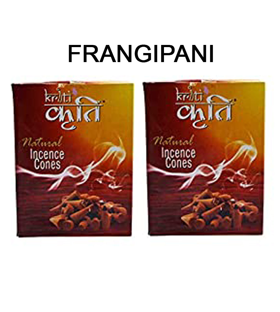 Kriti Natural Incence Cone Small (Frangipani) Pack of 2