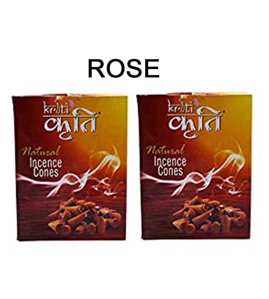 Kriti Natural Incence Cone Small (Rose) Pack of 2