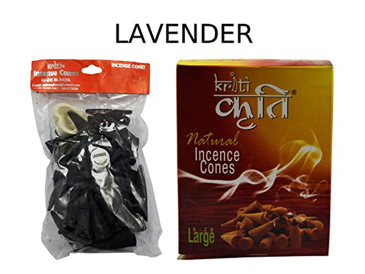 Kriti Creations Natural Incence Cone Large (Lavender) Pack of 2
