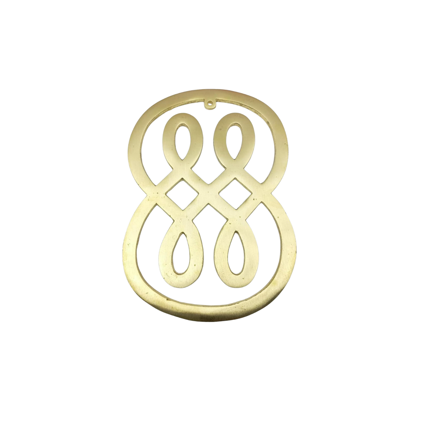 Kriti Creations Brass Double Infinity Symbol, Vastu Feng Shui Decor (7.5x6x0.5cm)