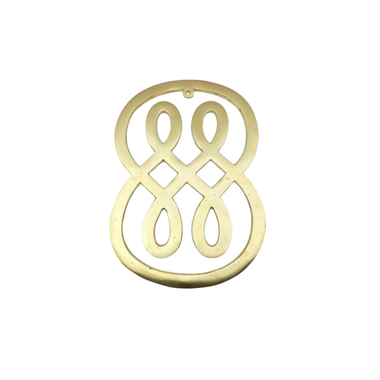 Kriti Creations Brass Double Infinity Symbol, Vastu Feng Shui Decor (7.5x6x0.5cm)
