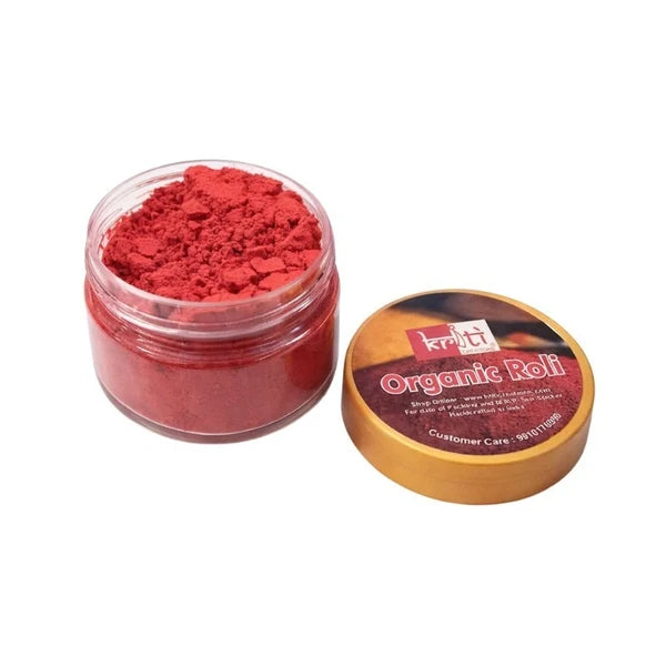 Kriti Creations Organic Roli Kumkum Pack of 1 Natural Red Kumkum Powder for Pooja Tilak Mandir Use Premium Quality Roli