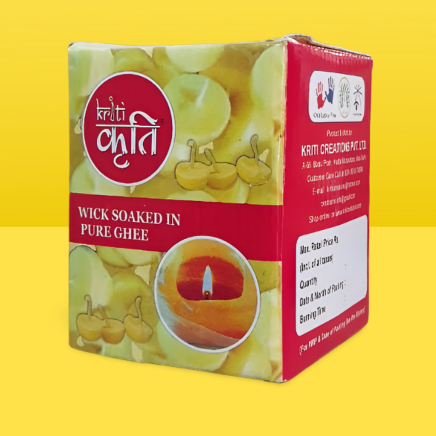 Kriti Pure Desi Ghee Wick(100 Pcs in a Box) Set of 2 (200 Pcs)