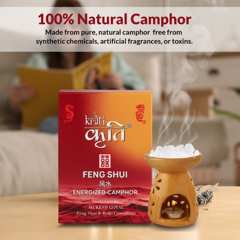 Kriti Creations Feng Shui Natural Bhaimsani Energised Camphor 250gm White | Pure Camphor for Pooja, Vastu, Feng Shui & Positive Energy