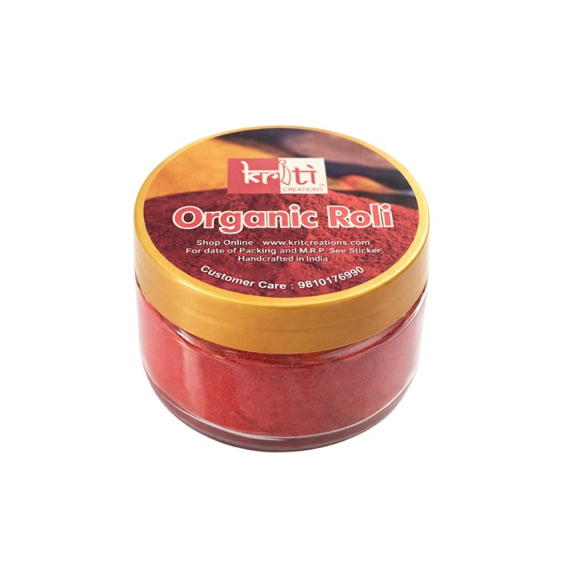 Kriti Creations Organic Roli Kumkum Pack of 2 Natural Red Kumkum Powder for Pooja Tilak Mandir Use Premium Quality Roli