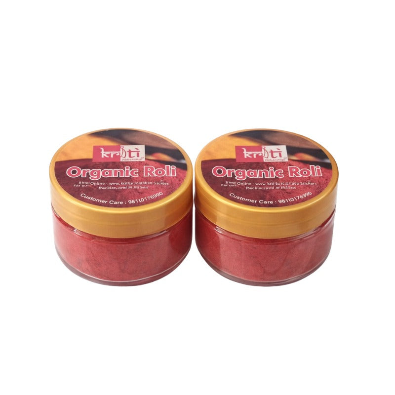 Kriti Creations Organic Roli Kumkum Pack of 2 Natural Red Kumkum Powder for Pooja Tilak Mandir Use Premium Quality Roli