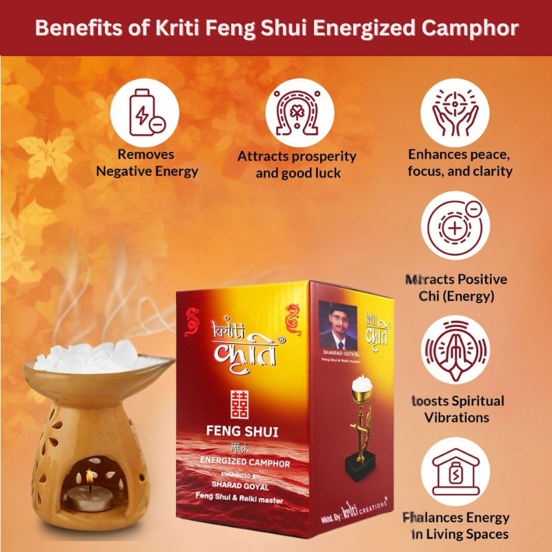 Kriti Creations Natural Bhaimsani Energised Camphor 1Kg White | Pure Camphor for Pooja, Vastu, Feng Shui & Positive Energy