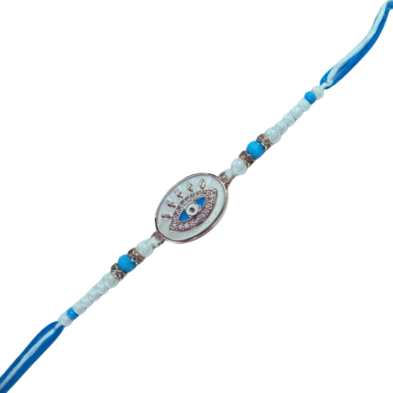 Kriti Creations Bhaiya Bhabhi Evil Eye Rakhi | Raksha Bandhan Brother Sister Rakhi with Two Rakhi Dhaga and One Roli Chawal