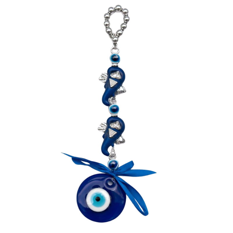 Kriti Creations Lord Ganesha Evil Eye Door Hanging | with Beads & Ribbon | Nazar Suraksha Wall/Door/Car Hanging | Home Decor & Protection Charm