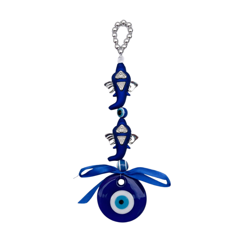 Kriti Creations Lord Ganesha Evil Eye Door Hanging | with Beads & Ribbon | Nazar Suraksha Wall/Door/Car Hanging | Home Decor & Protection Charm