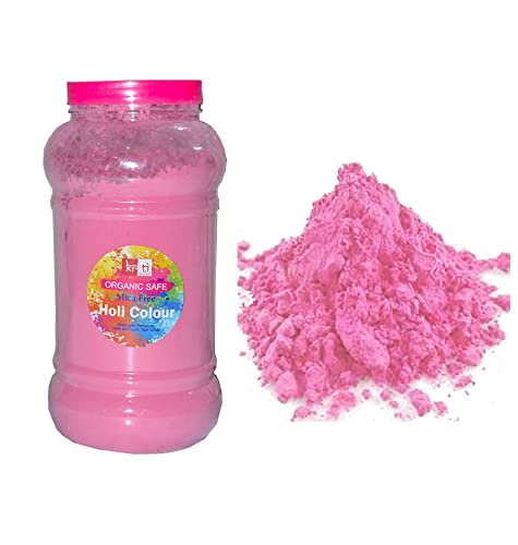 Kriti Organic Safe|Mica Free|Non-Perfumed|Holi Gulal Jar 1kg (Pink)