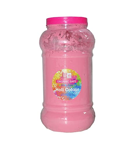 Kriti Organic Safe|Mica Free|Non-Perfumed|Holi Gulal Jar 1kg (Light Pink)