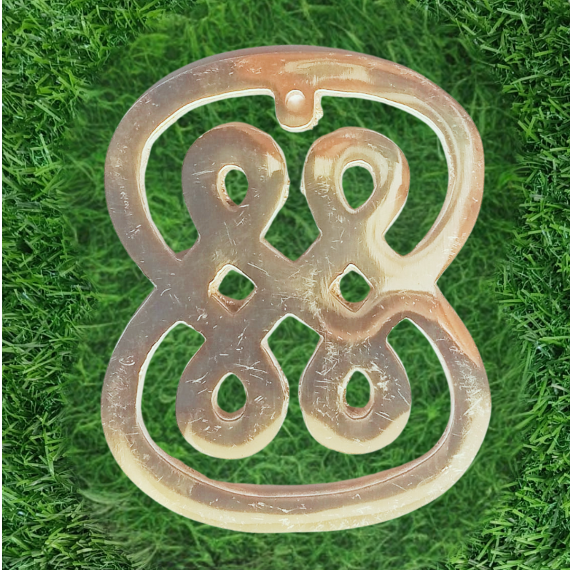 Kriti Creations Brass Double Infinity Symbol, Vastu Feng Shui Decor (7.5x6x0.5cm)
