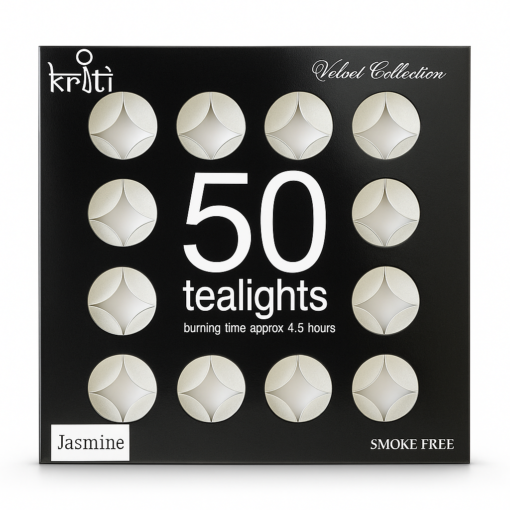 Kriti Set of 50 Perfume Tea-Lights in A Pack (Jasmine) (Burning 4.5 Hour)