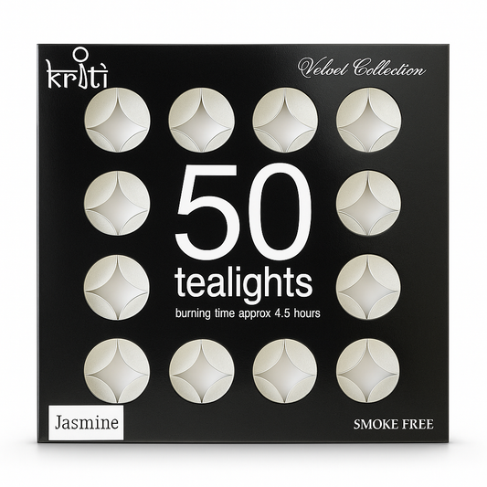 Kriti Set of 50 Perfume Tea-Lights in A Pack (Jasmine) (Burning 4.5 Hour)