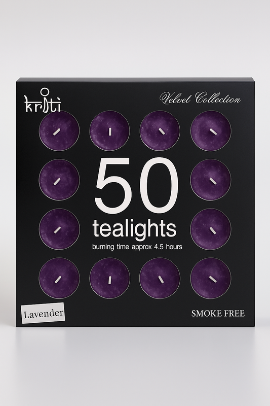 Kriti Creations Set of 50 Perfume Tea-Lights in A Pack (Lavender)