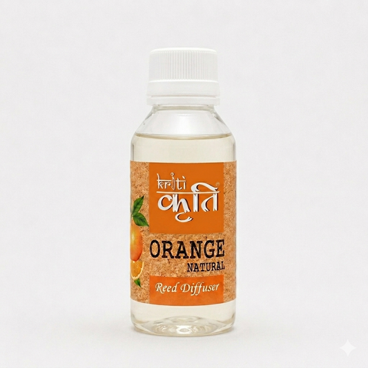 Kriti Home Fragrance Orange Reed Diffuser Refill 90ml | Toxin-Free Aromachology Oil for Mood Uplift, Fresh Home & Office